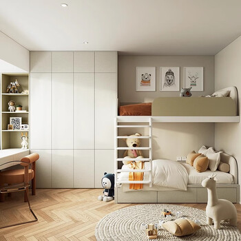 Sophia tatami bed whole house customized tatami desk integrated bedroom wardrobe storage bed double bed white