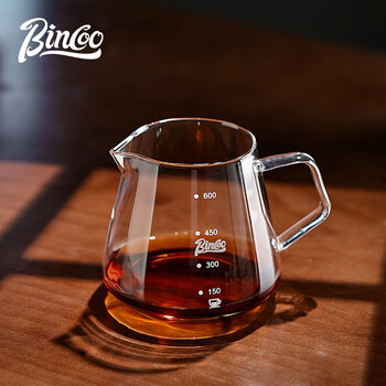 Bincoo coffee filter cup glass lace walnut v60 hand brewing filter cup sharing pot
