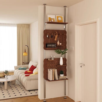 Top-to-ground hole board top-to-bottom hole-free newspaper rack hole board 2025 office floor-standing storage rack custom hole board style