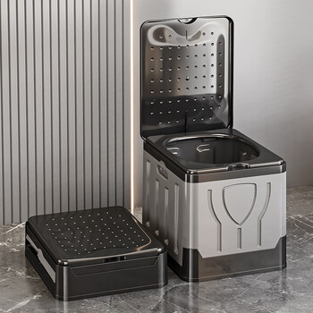 Yuanzu portable folding toilet car toilet camping emergency artifact travel outdoor mobile toilet black gray