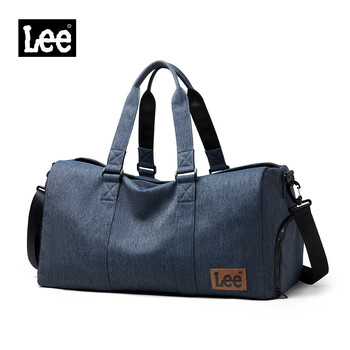 Lee travel bag women's large capacity short-distance travel business trip luggage bag men's sports fitness swimming bag denim blue large size
