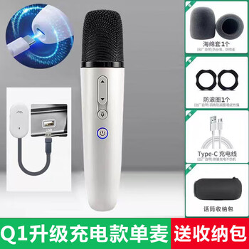 Suitable for tesla model 3/model y car wireless microphone karaoke usb connection microphone thunderstone tesla charging single microphone comes with storage bag