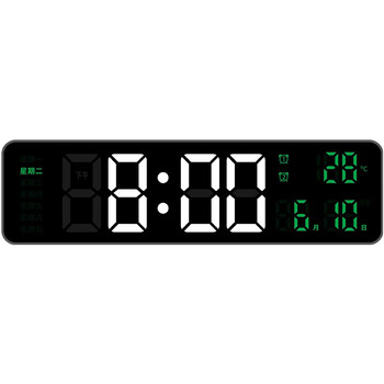 Jingshang xiaomi bluetooth led electronic clock perpetual calendar wall clock living room bedroom large screen smart alarm clock remote control temperature display desktop clock 25x7 cm white and green