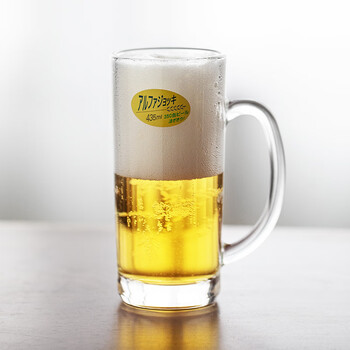 Toyo-sasaki glass brand official flag japan imported toyo sasaki beer glass with handle water glass glass draft beer glass drink cup cool beer glass tall style (435ml)