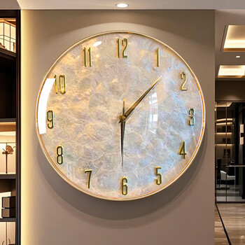 Zunair 2026 new high-end creative wall clock living room home clock high-end atmospheric light luxury wall clock natural shell model - large 40cm silent movement
