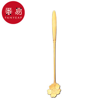 Fanyi spoon/stirring a1veq201-long handle stirring spoon household cup petal coffee long spoon cherry blossom spoon stirring spoon 1