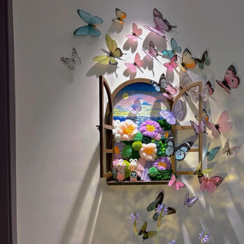 Yumi 3d colorful hollow butterfly decorative wall stickers home living room room wedding party background decorative paper stickers butterflies 36 mixed pack free glue