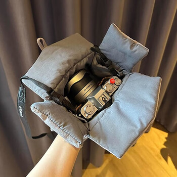 Miao yijia camera bag photography bag storage bag suitable for canon, sony, nikon, fuji, dji, mirrorless digital camera, ccd slr lens protective cover, camera liner bag, portable single button camera bag, gray
