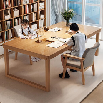 Wankeda solid wood desk computer desk desk table workbench student bedroom home rectangular writing desk study table recommended solid wood legs 30mm thickened walnut color 140