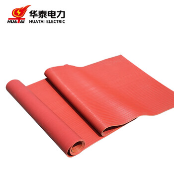 Huatai electric power insulation pad distribution room 10kv15kv35kv black red green stripe high voltage insulation pad non-slip insulation rubber mat floor mat carpet rubber board red stripe 12mm35kv