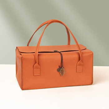 Baiyada red wine packaging gift box red wine box double red wine empty box wine box wine 2 bottles handbag souvenir big lucky bag-orange