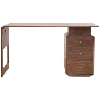 There is a modern simple nordic solid wood desk small apartment japanese style light luxury black walnut computer desk desk writing desk pine 120*60*75