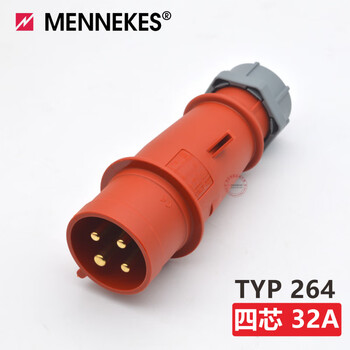 German mennekes high-power aviation industry waterproof plug and socket connector 16a/32a 4-core 32a plug typ 264