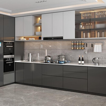 Pupan 304 stainless steel cabinets custom-made overall cabinets custom-made cabinets 304 stainless steel countertops 3-meter base cabinet + 3-meter countertop + 1-meter wall cabinet