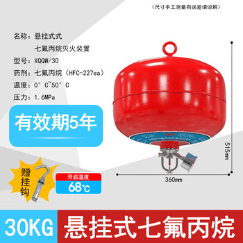 Zhe'an 2/4kg portable heptafluoropropane fire extinguisher cabinet hanging constant temperature control automatic gas 6kg 8kg hanging 30kg heptafluoropropane