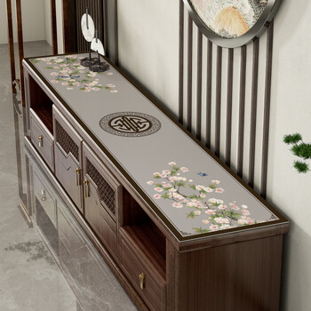 Lingzhen tv cabinet protective mat, high-end cover cloth, light luxury, cuttable table mat, no-wash long strip mat, new chinese style electric huayueting railing 30*180cm, double-sided anti-slip