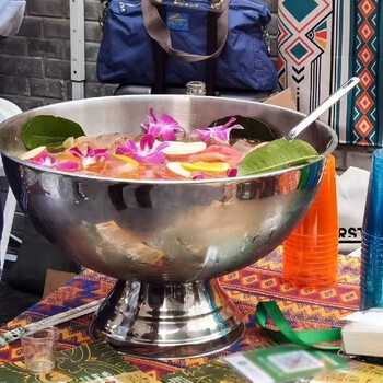 Vinoa stainless steel champagne basin ice bucket bar ice pellet chilled beer red wine ice bucket ice bucket punch basin champagne basin - silver