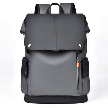 First conception of new waterproof backpack for men, student casual large capacity laptop bag, fashionable business backpack qh041 black gray
