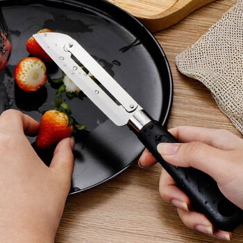 Baichao household peeling knife stainless steel peeler fruit peeling knife fruit knife kitchen fruit cutting fruit planer scraping free 1 pack pattern handle non-slip peeling and cutting fruit two