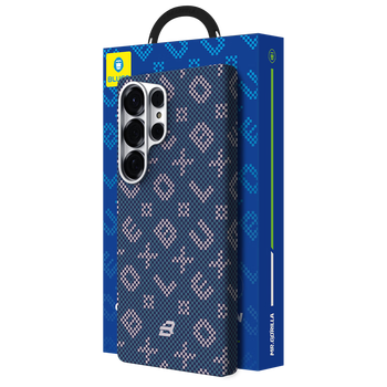 95% new blueo suitable for samsung s25ultra mobile phone case s25ultra protective case gilt password magnetic kevlar aramid fiber high-end business protective case blue