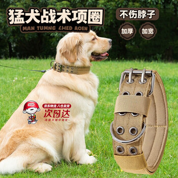 Oskv dog collar does not hurt the neck, large dog collar, small and medium dog training outdoor bulldog pet collar, golden retriever satsuma, brown collar, l size - recommended weight 45-65 catties
