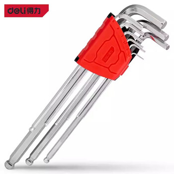 Deli (deli) hexagonal extended ball head hexagonal wrench s2l screwdriver wrench inner hexagonal 9-piece set dl2270