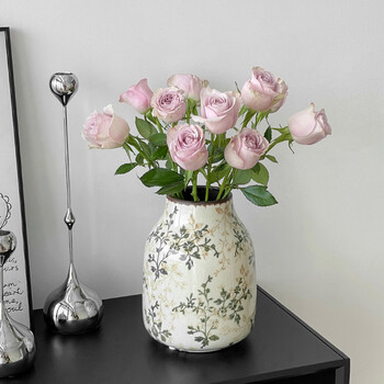 Fan ye's retro ceramic vase, high-end decoration, hydroponic flower arrangement creative decoration for living room, new chinese zen flower arrangement device