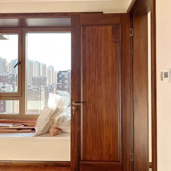 Wen yijia solid wood door bedroom door ebony wood painted door walnut room door cherry wood interior door villa high-end ebony wood painted door