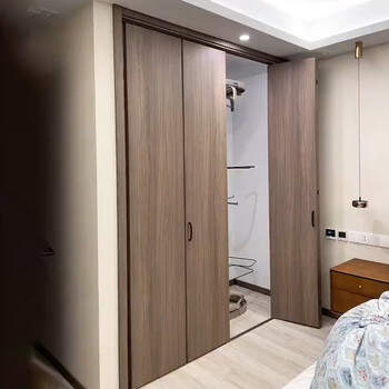 Wardrobe folding door sliding door cloakroom wardrobe door invisible sliding door partition sliding door custom solid wood folding door deposit