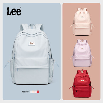 Lee schoolbag female junior high school student large capacity casual lightweight backpack college student computer bag travel backpack candy blue