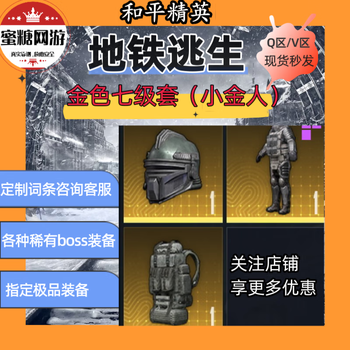 Peace elite subway escape equipment golden level 7 set (head armor pack with 5 words in total)