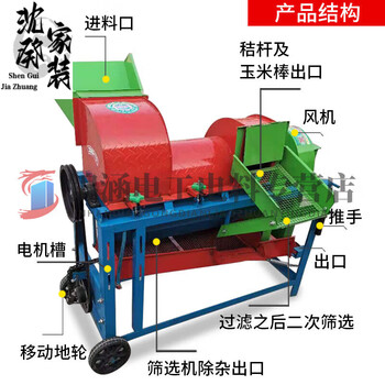 Daihuo corn thresher multifunctional small household soybean rapeseed sorghum thresher large fully automatic 3kw220v pure copper motor
