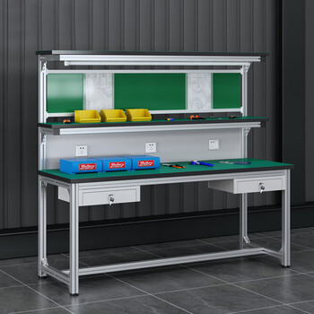 Kegan diy aluminum alloy anti-static workbench aluminum profile operating table computer table workshop factory assembly line assembly table repair table can be customized including accessories 1800*600*1600 double drawer