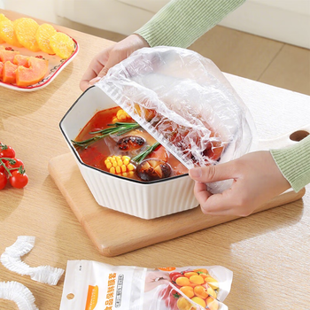 Best helper cling film cover disposable food grade storage preservation cover kitchen general leftover dust bowl cover can be used as a shower cap free shipping 100 pieces trial pack food grade extra thick