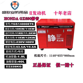 Honda gasoline generator 220v380v strong power 3kw5kw12kw tgs14000ets silent 11kw dual voltage