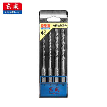 Dongcheng electric hammer concrete drill bits (4 pack) square shank impact drill bits (6/8/10/12mm)