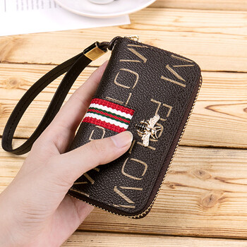 Williampolo emperor paul key bag women's new mini small bag women's coin purse large capacity card holder car key bag red first layer cowhide with lychee pattern - soft texture