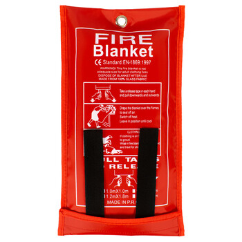 Bagged fiberglass fire extinguishing blanket fire blanket with temperature resistance of 550 degrees for home kitchen flame retardant and high temperature resistant fire blanket bagged 1*1 meter