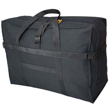 Thickened waterproof oxford cloth checked bag large capacity travel bag foldable large luggage bag moving bag large size 70*50*34 black
