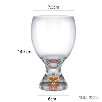 Lnga landgre beer cup home light luxury gold foil draft beer cup set glass large capacity internet celebrity crystal feel gold foil bavarian cup 370ml 6 pack