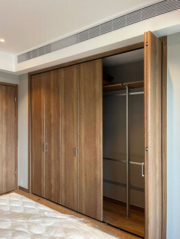 Customized solid wood wardrobe door folding door sliding door partition cloakroom door storage bedroom partition door invisible door panel customization honghuali material/m