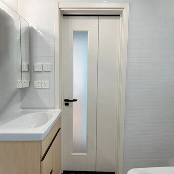 Japanese solid wood sanqi folding door partition door sliding door bathroom door invisible door sliding door toilet door toilet door paint-free composite core/fan