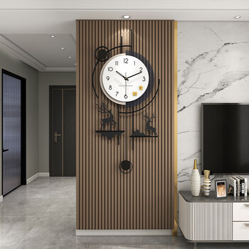 Yunya creative modern style simple high-end clock wall hanging restaurant clock wall clock home fashionable atmosphere living room decoration fulu shengcai new wall clock 92*42cm
