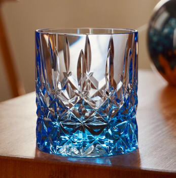 Sword of life high-end whiskey crystal cup heavy-duty kiriko cup foreign wine locke cup gift box galaxy blue pair comes with 1 professional cup wiping cloth