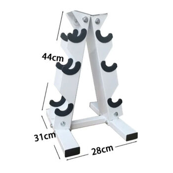 Luo zhuodou three-layer dumbbell bracket home commercial dumbbell storage rack three pairs of dumbbell placement rack bracket bracket white
