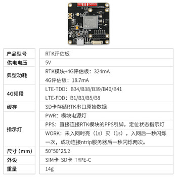 Yue changsheng relative positioning and orientation um982 all-star full-band rtkgnss module 4g communication evaluation board high-precision rtk evaluation board (4g)