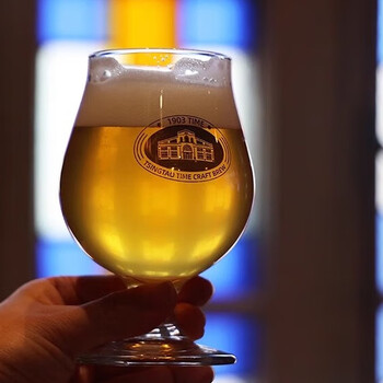 Tsingtao beer national trend tulip cup 0.3l*1 glass beer cup tsingtao beer official cultural and creative craft brewing workshop model