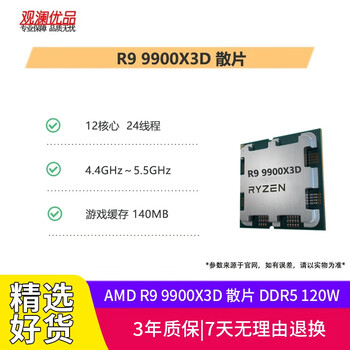 Amd second-hand 90% new ryzen r7 9700x r5 9600x r9 9900x 9950x3d 8600g8700 9800x3d cpu loose chips in box amd r9 9900x3d loose chips