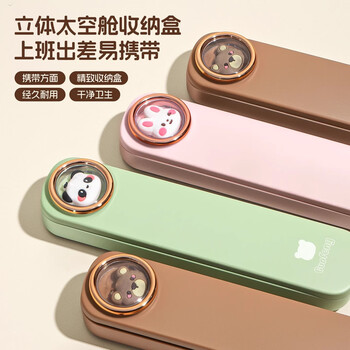 Guofeng 304 stainless steel chopsticks and spoon set portable cutlery box student portable cutlery set cutlery storage box panda box 304 original color spoon and chopsticks