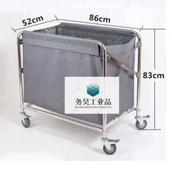 Folding linen cart hotel stainless steel collection trolley room entrance hotel property service cart room hygiene cleaning stainless steel folding cart gray